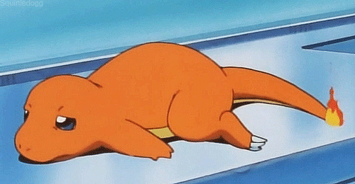 Pokemon Charmander exhausted